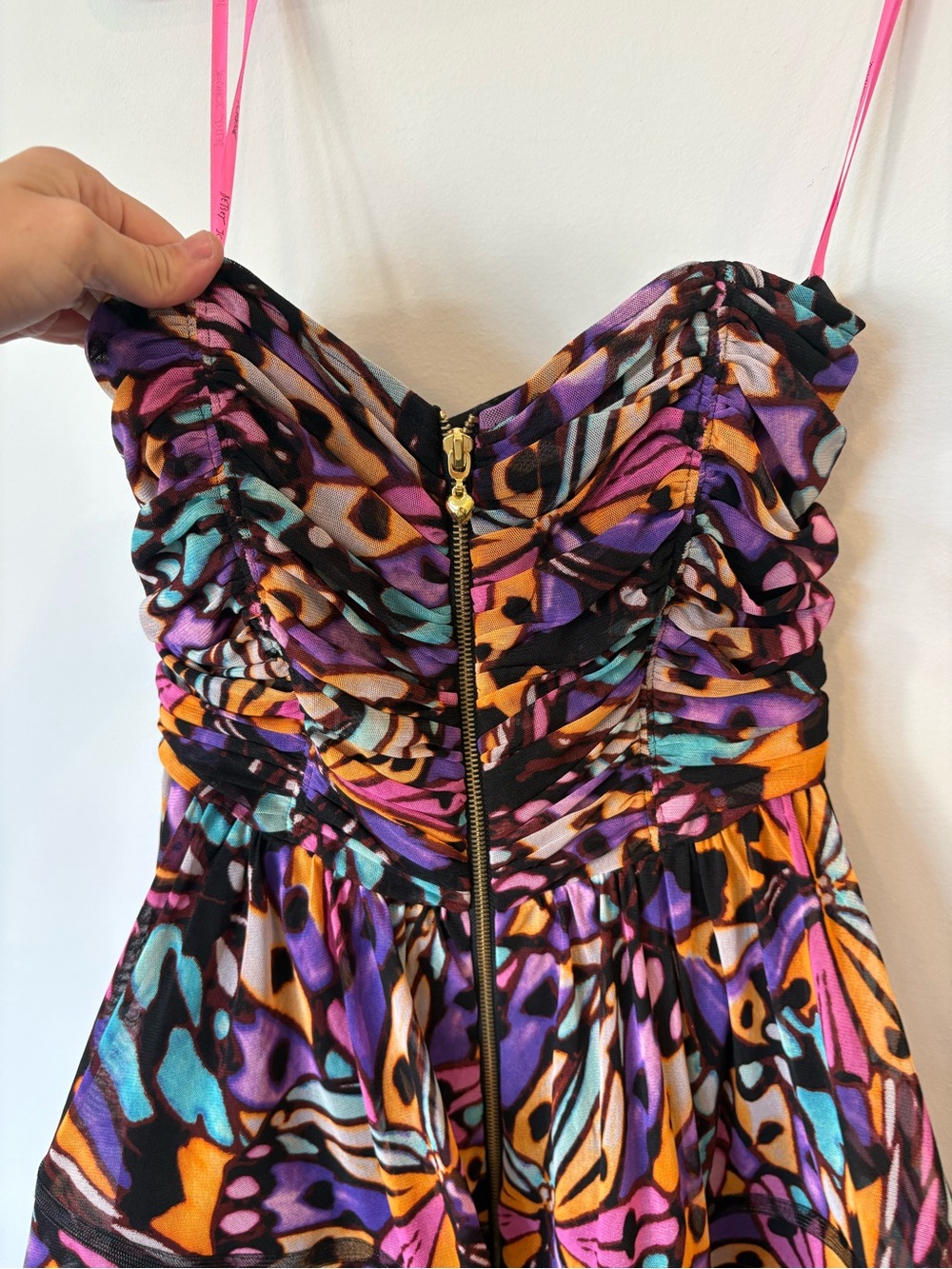 Betsey Johnson retro Multicolor Butterfly Print Party Dress - Picture 8 of 11